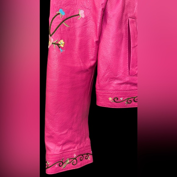 Vintage Looking 100% LEATHER Jacket Size 6 Metrostyle - Picture 4 of 9